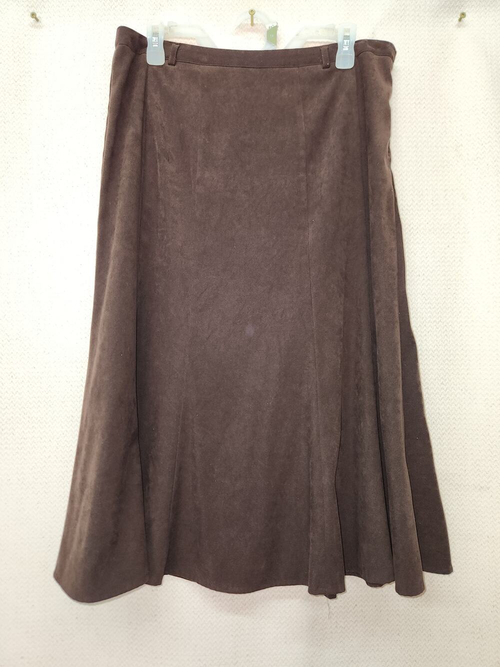 Dress Barn Brown Faux Suede Skirt